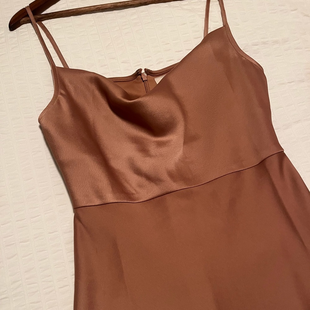 BHLDN Cali Satin Midi Dress — Sand Dune, NWT